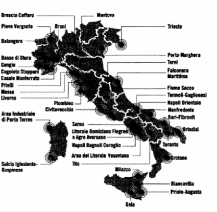 siti più inquinati d' Italia